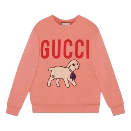 (WMNS) Gucci Oversize Sweatshirt With Lamb Patch 'Pink' 469250-XJBUE-5774