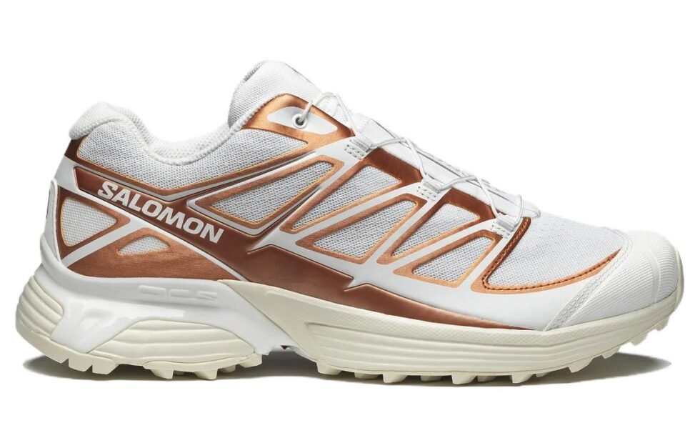 SALOMON XT-Pathway Metallic Sneakers 'White Ftw Copper Almond Milk' 474389 - Image 2