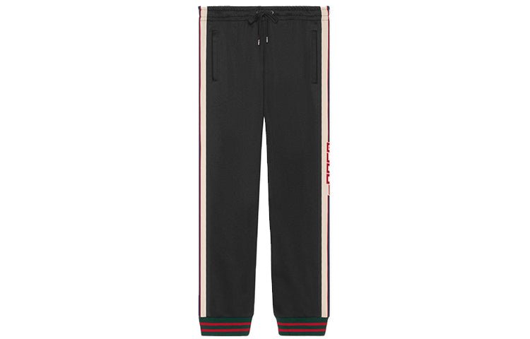 Gucci Classic High-tech Knit Colorblock Casual Bundle Feet Sports Long Pants Black 474635-X5T39-1008 - Image 2