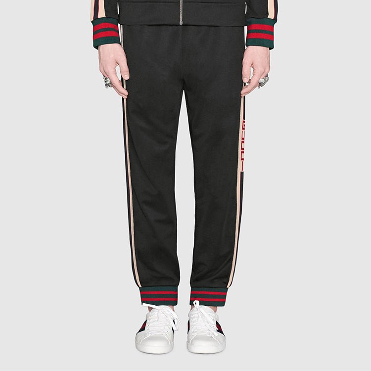 Gucci Classic High-tech Knit Colorblock Casual Bundle Feet Sports Long Pants Black 474635-X5T39-1008 - Image 6