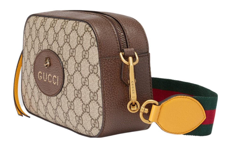 Gucci Neo Vintage Metallic Tiger Head Logo Stripe Messenger Bag 'Brown Yellow' 476466-K9GVT-8856 - Image 3