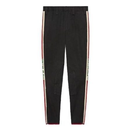 Gucci Gabardine Stretch Pant With Gucci Stripe 'Black' 495695-Z7576-1389