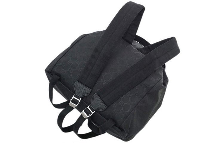 Gucci Logo Leather Logo Nylon Schoolbag Backpack / Black 510343-X28AN-1000 - Image 3