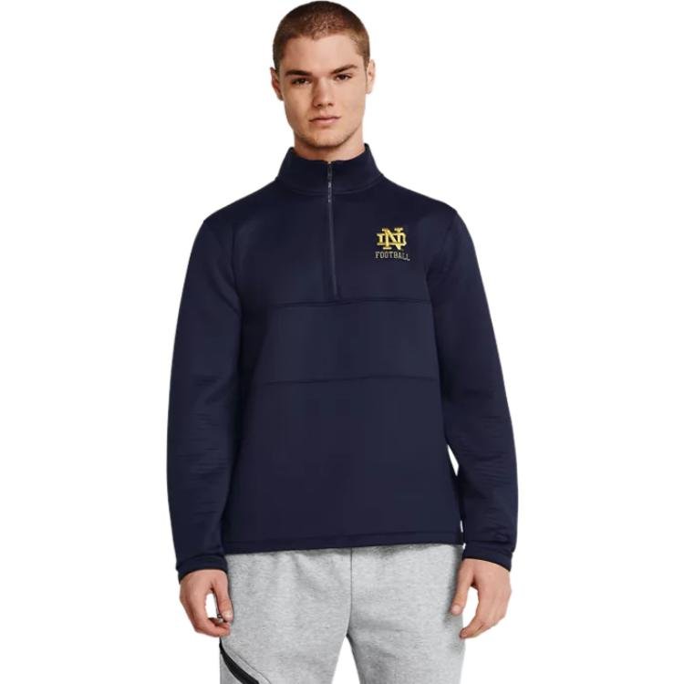 Under Armour University of Notre Dame 1/4 Zip Sweatshirt 'Navy Blue' 5122315-410 - Image 2