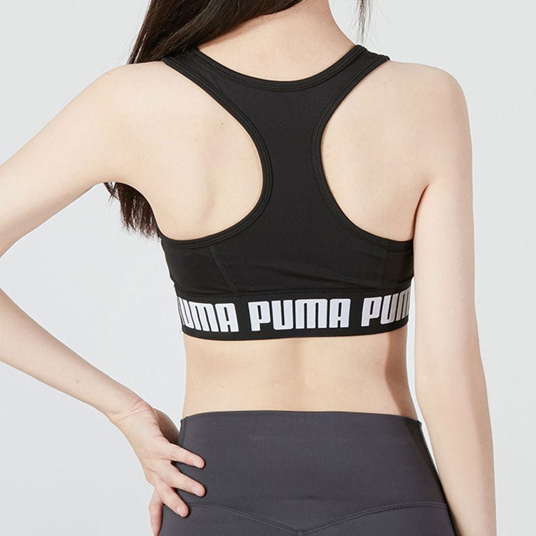 (WMNS) PUMA Training Strong Bra Top Medium Support 'Black' 522001-01 - Image 4