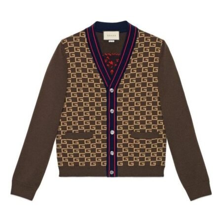 Gucci Square G Tiger Knit Cardigan 'Brown' 522543-X9U22-2097