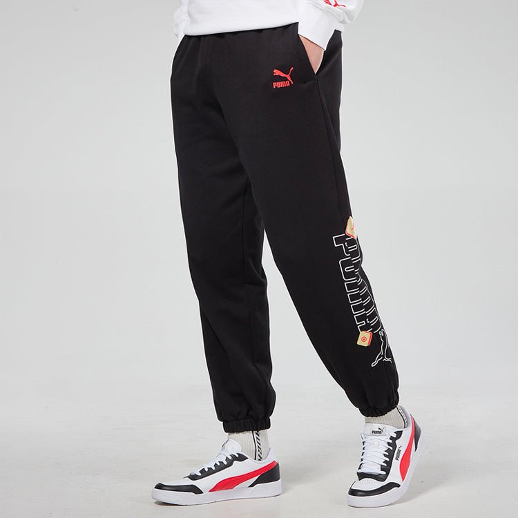 PUMA YOTOX Sweatpants 'Black Red' 531300-01 - Image 4