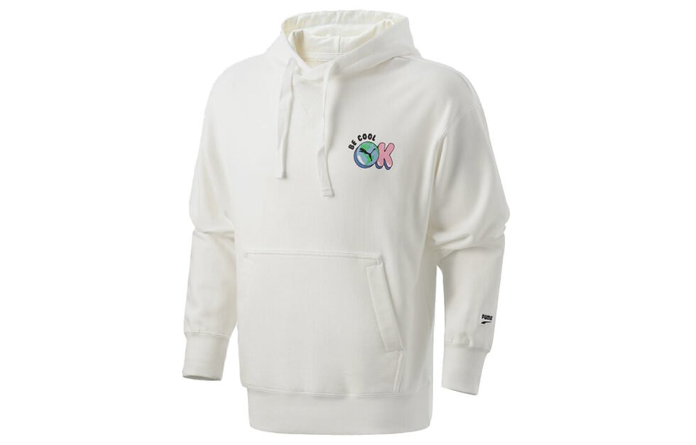 PUMA Downtown Graphic Hoodies 'White Blue Red' 531429-02 - Image 2