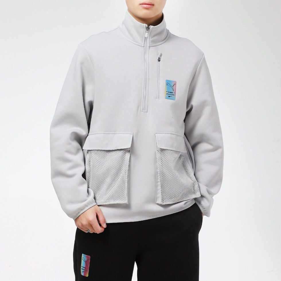 PUMA Sports Jacket 'Grey Yellow' 531449-09 - Image 5