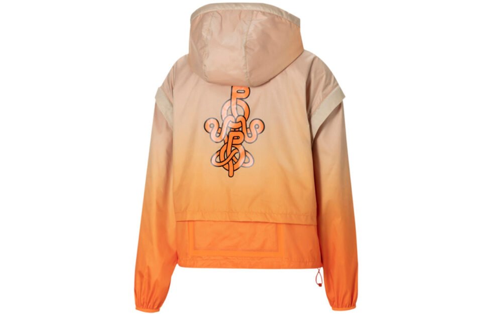 (WMNS) PUMA x PRONOUNCE Printing Hooded Jacket Orange 532147-29 - Image 2
