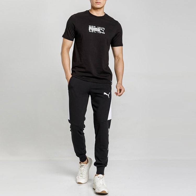 PUMA Intl Tee Subject Printing Round Neck Short Sleeve Black 532274-01 - Image 3