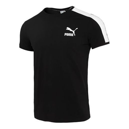 PUMA Iconic T7 T-Shirt 'Black White' 532291-01