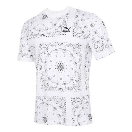 PUMA OB All Over Print T-Shirt 'White' 532652-02