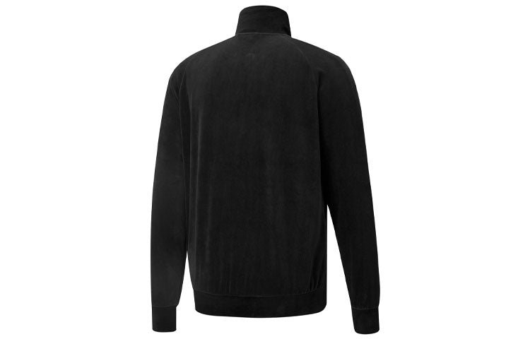 PUMA Iconic T7 Embroidered Logo Retro Sports Suede Stand Collar Jacket Black 532936-01 - Image 2