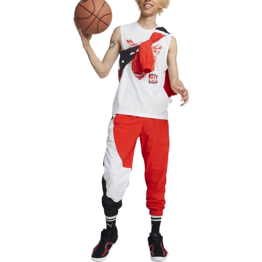 PUMA Clyde Water Repellent Basketball Pants 'Red' 534197-08 - Image 2