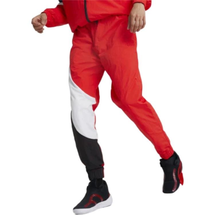 PUMA Clyde Water Repellent Basketball Pants 'Red' 534197-08 - Image 4