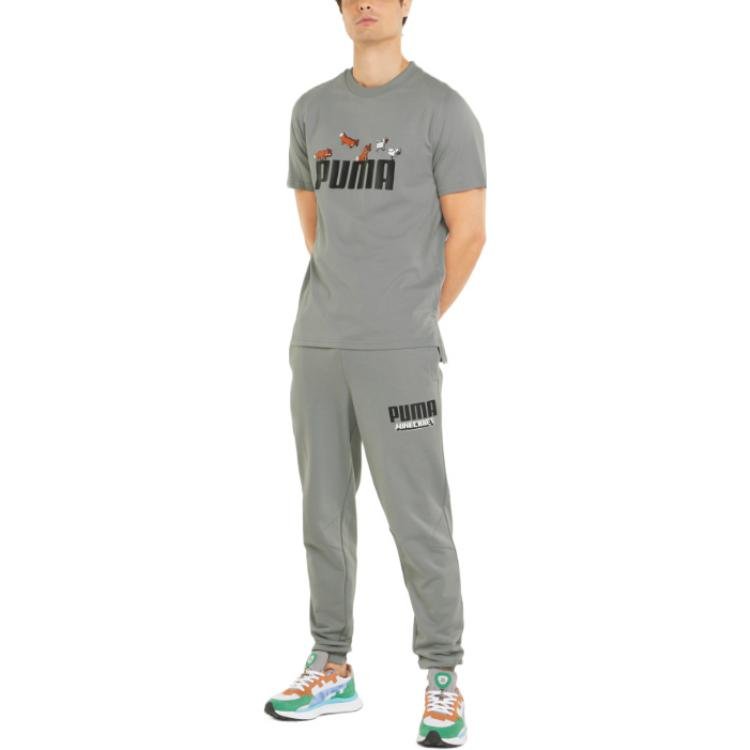 PUMA X Minecraft Graphic Tee 'Grey' 534374-76 - Image 3