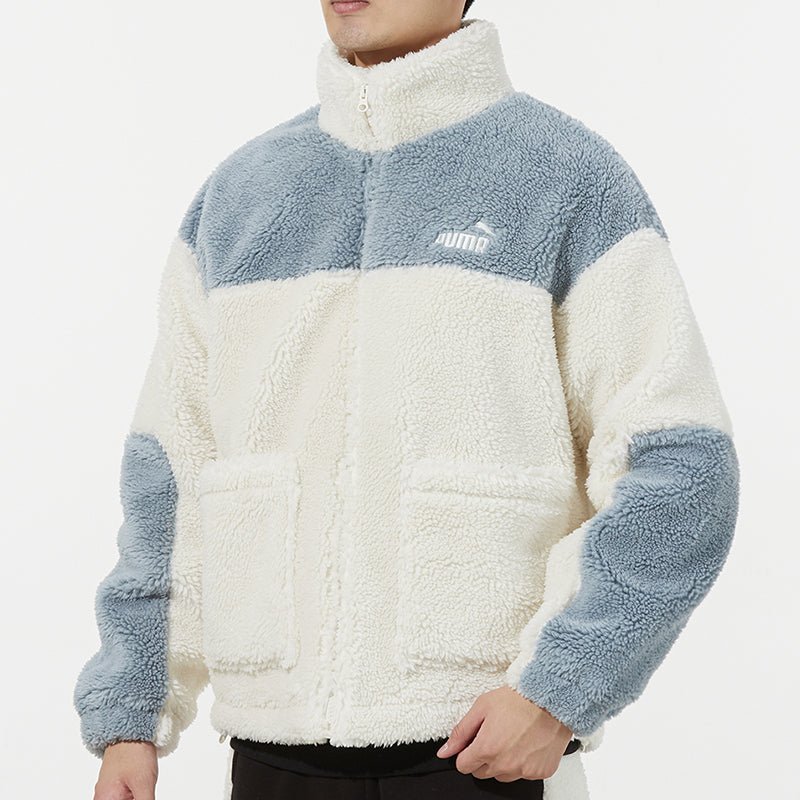 PUMA Color Blocking Sherpa Jacket Contrasting Colors lamb's wool Stay Warm Sports Logo Creamy White 534931-93 - Image 5