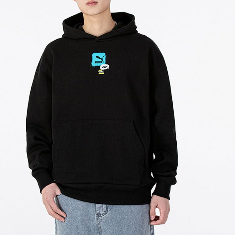 PUMA Oversize Trend Graphic Logo Hoodie 'Black' 536061-01 - Image 3