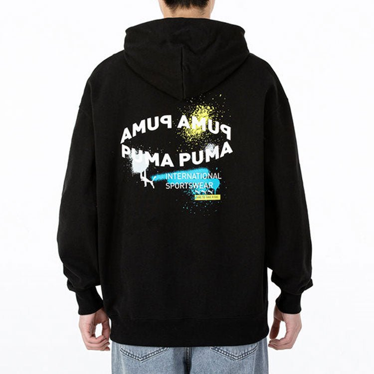 PUMA Oversize Trend Graphic Logo Hoodie 'Black' 536061-01 - Image 4