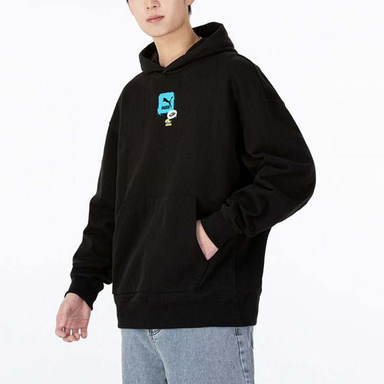 PUMA Oversize Trend Graphic Logo Hoodie 'Black' 536061-01 - Image 5