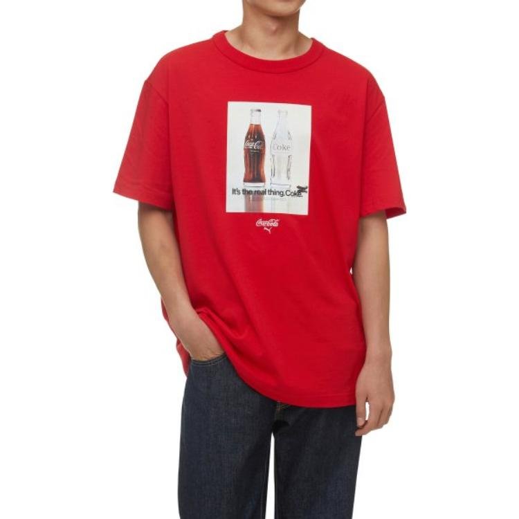 PUMA X Coca Cola Relaxed Tee 'Red' 536159-94 - Image 3