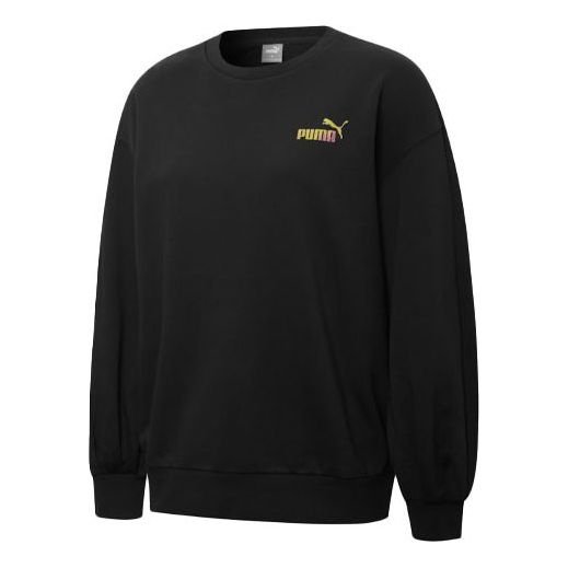 (WMNS) PUMA Skb Logo Printing Round-neck SweatshirtBlack 537019-01