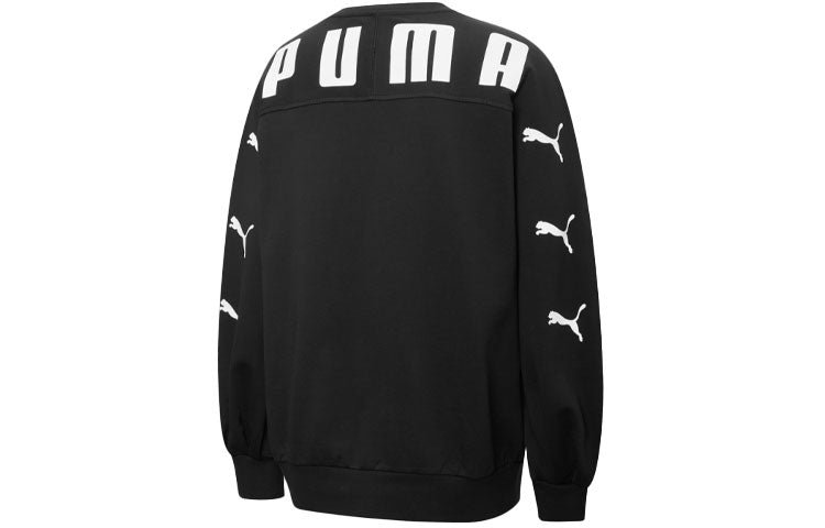 (WMNS) PUMA Skb Logo Printing Round-neck SweatshirtBlack 537019-01 - Image 2