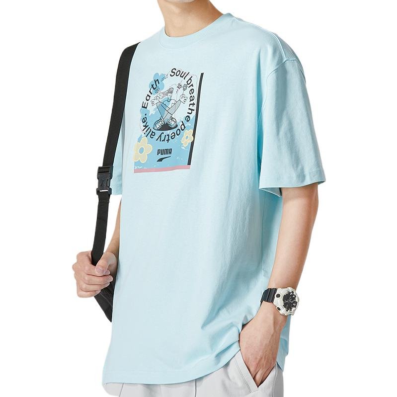 PUMA Downtown Graphic T-Shirt 'Blue' 537739-30 - Image 4