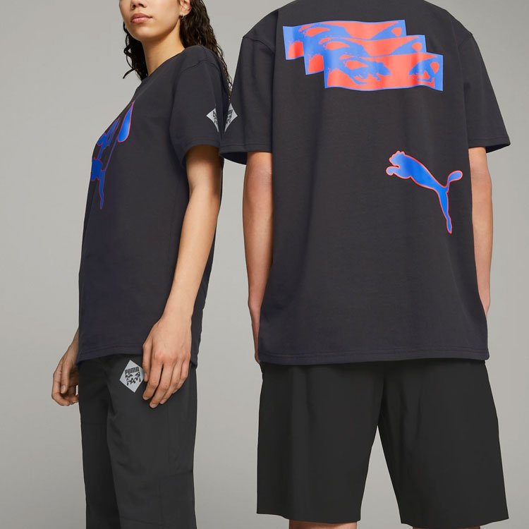 PUMA X Perks And Mini Graphic Tee 'Black Purple' 538810-01 - Image 4