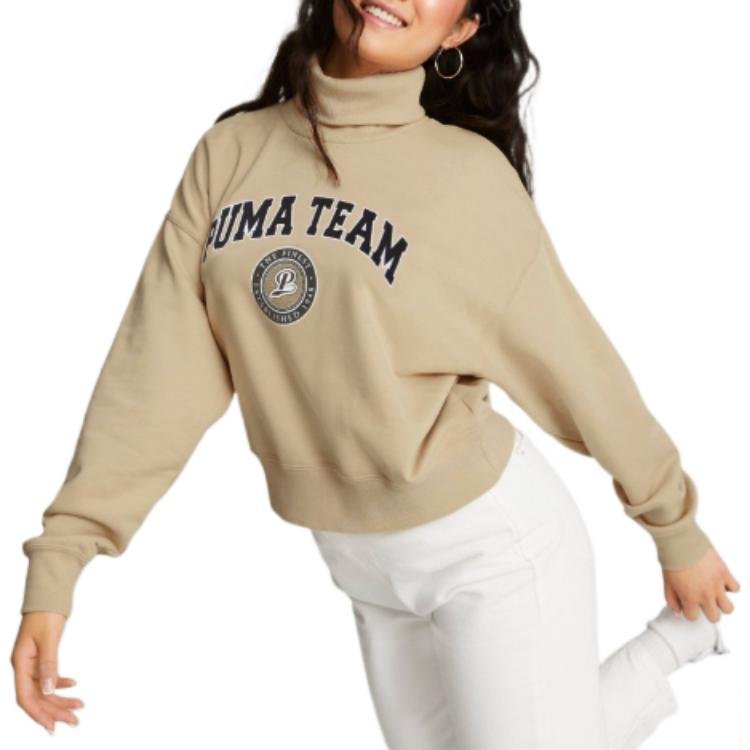 (WMNS) PUMA Team Hoodie 'Beige' 539271-67 - Image 3