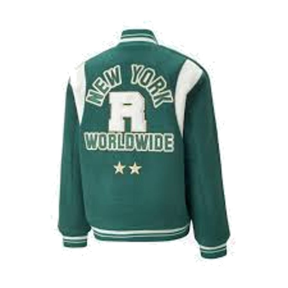PUMA X RHUIGI Varsity Jacket 'Green' 539695-94 - Image 2