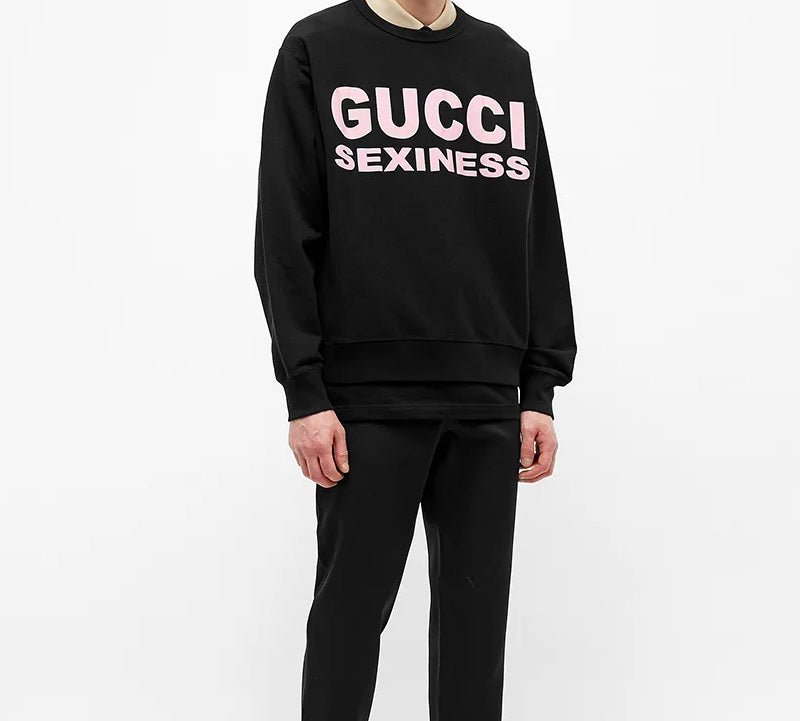 Gucci Sexiness Alphabet Printed Sweatshirt For Men Black 563972-XJCK2-1024 - Image 4