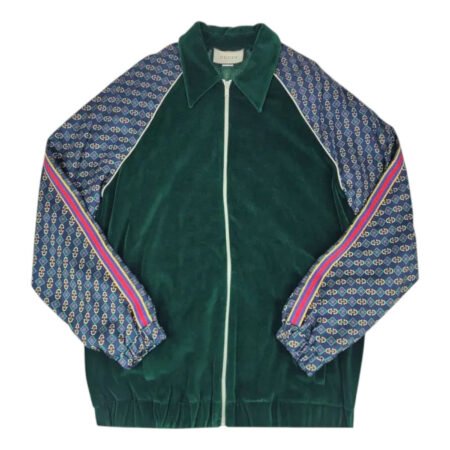 Gucci Oversized Velvet Mixed Media Jacket 'Green' 572725-XJA4Y-3129