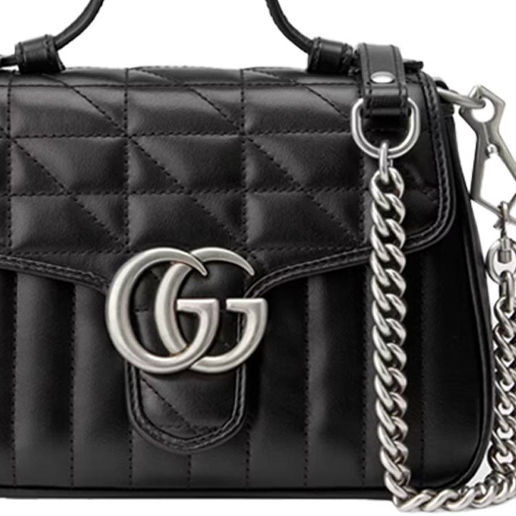 (WMNS) Gucci GG Marmont Mini Top Handle Bag 'Black' 583571-UM8AN-1000 - Image 4