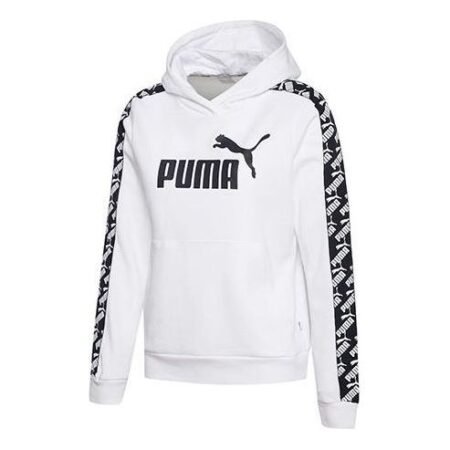 (WMNS) PUMA Amplified Cropped Hoodie 'White' 583817-02