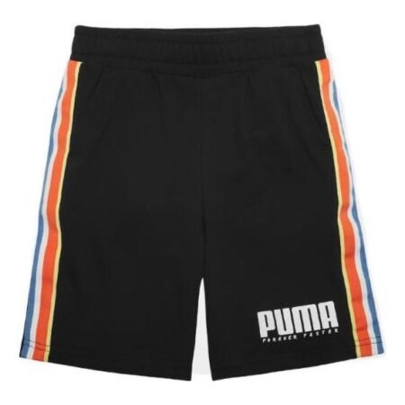 (GS) PUMA Alpha Tape Shorts 'Black White Orange Blue' 585900-01