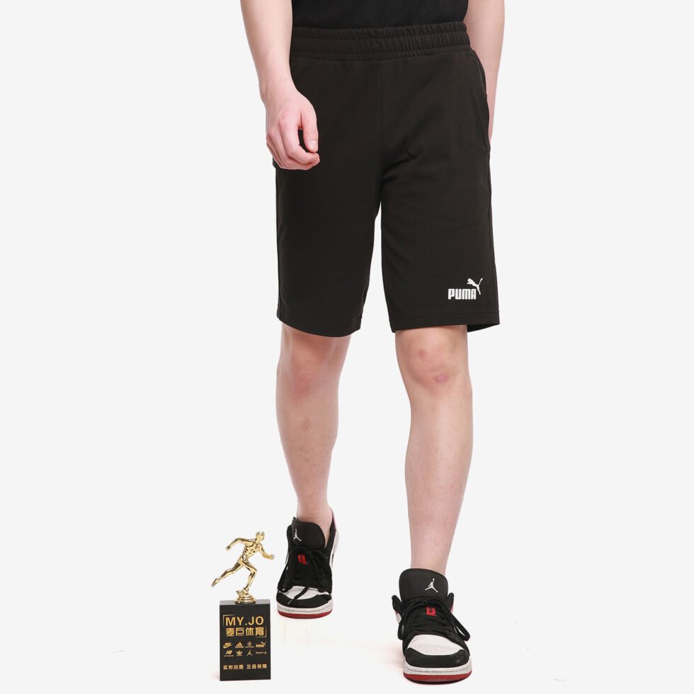 PUMA Essentials Short 12" Cotton 'Black White' 588722-01 - Image 3