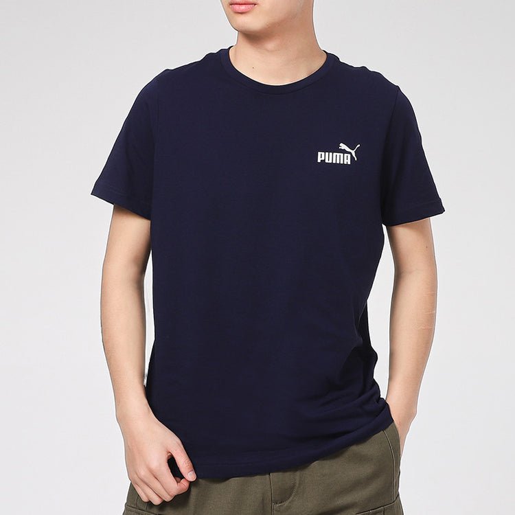 PUMA Essentials Small Logo Tee 'Navy White' 589041-06 - Image 4