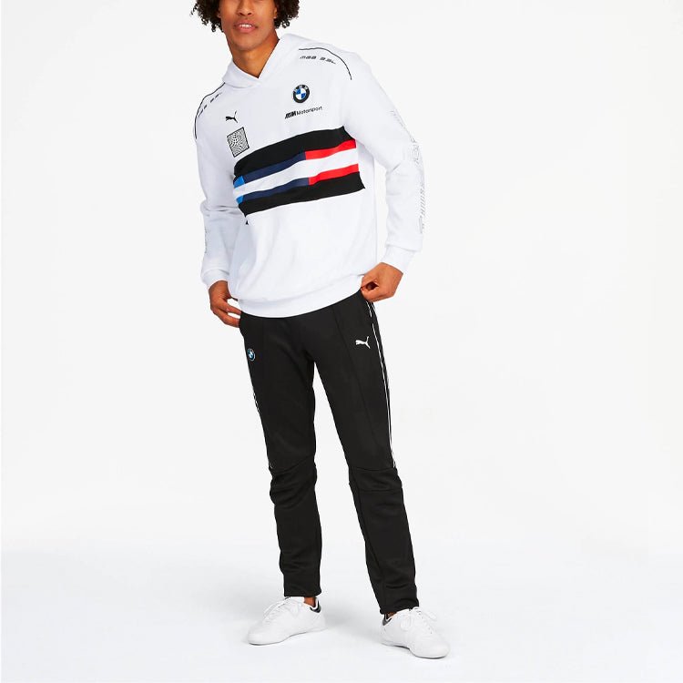 PUMA BMW Motorsport Street Midlayer Hoodie 'White Black Blue Red' 595181-02 - Image 2