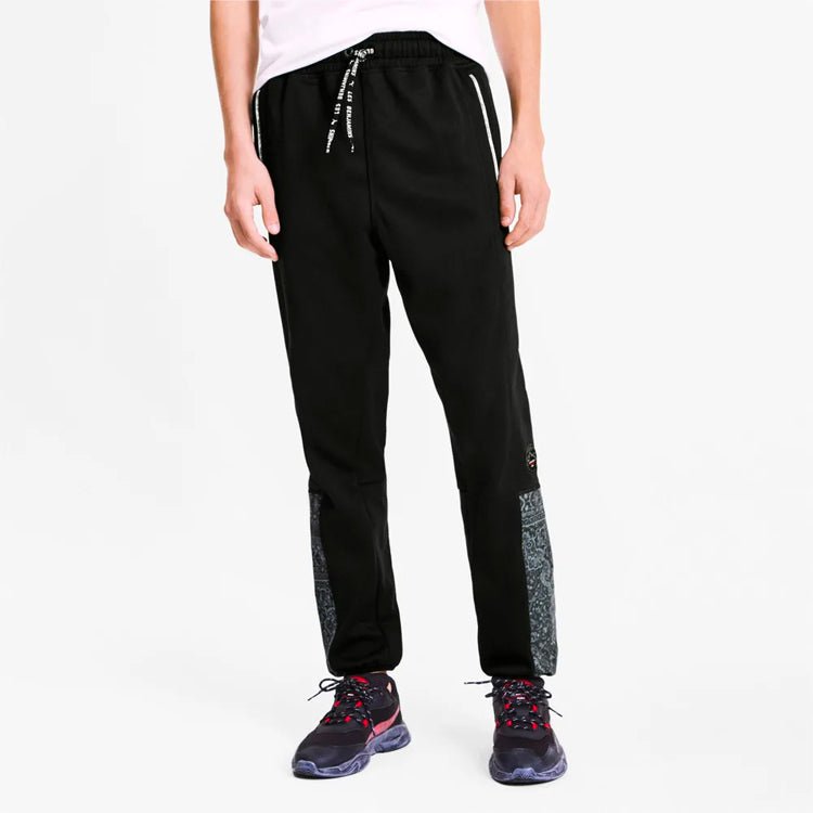 PUMA x Les Benjamins Track Pants 'Black White' 595468-01 - Image 4