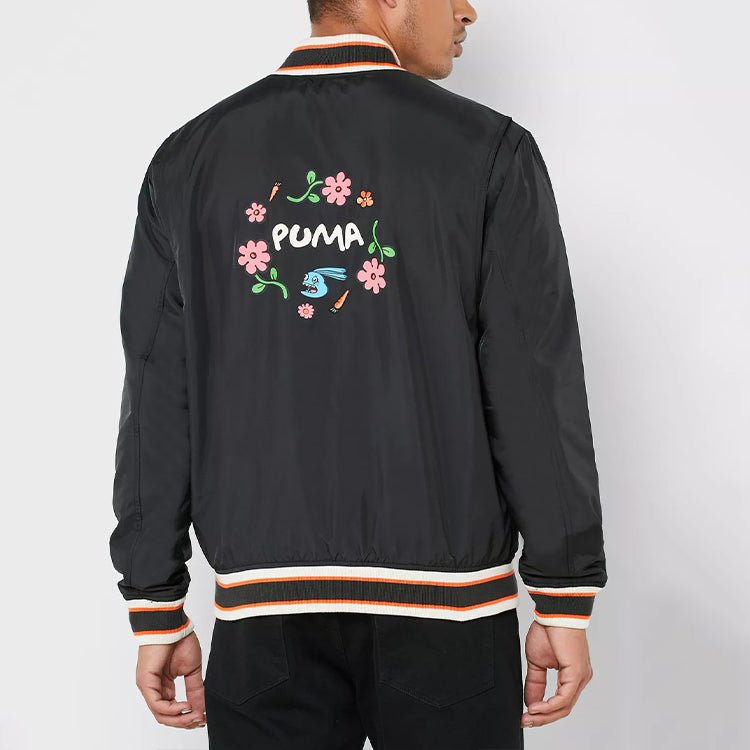 PUMA x Randomevent Bomber Graphic Logo Jacket Black 596661-01 - Image 4