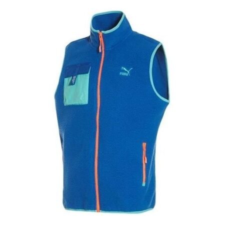 PUMA XTG Trail Fleece Full Zip Pocket Vest 'Blue Orange' 596728-65