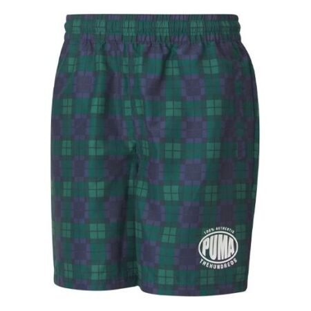 PUMA x The Hundreds Crossover Printing Athleisure Casual Sports Shorts Green 596752-02