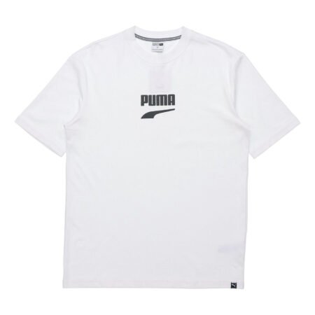 PUMA Downtown Classical Logo Short Sleeve TEE Men White 597348-52