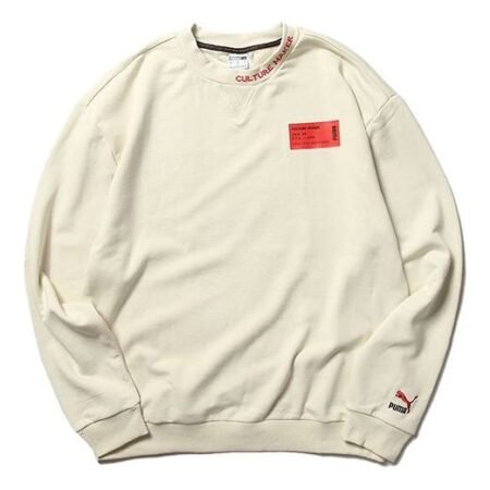 PUMA Culture Maker Crew Sweat Pullover Round Neck Creamy White 597910-68