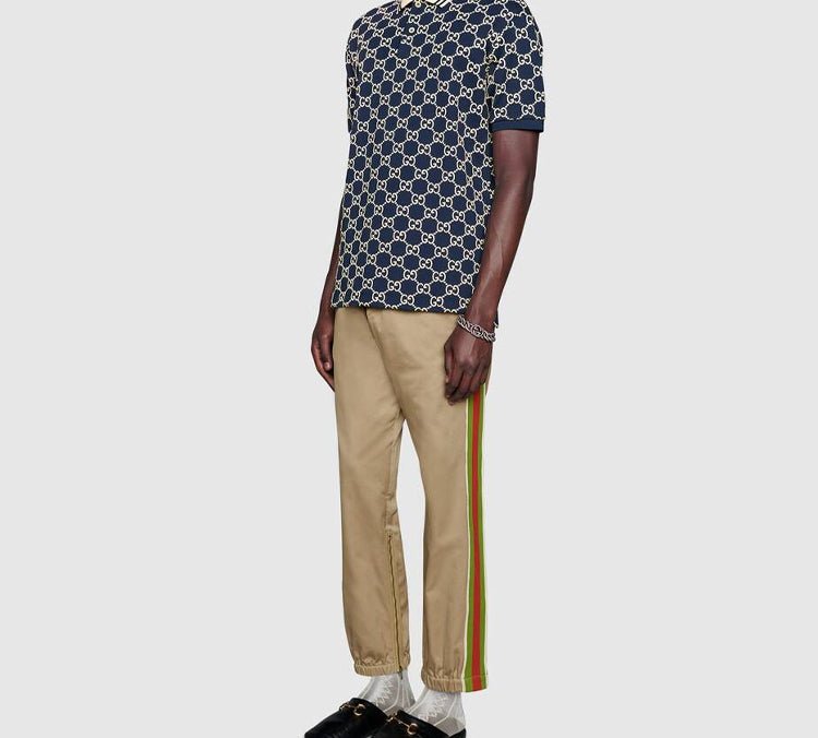 Gucci Full Print Design Short Sleeve Polo Shirt Blue 598956-XJB0U-4115 - Image 2