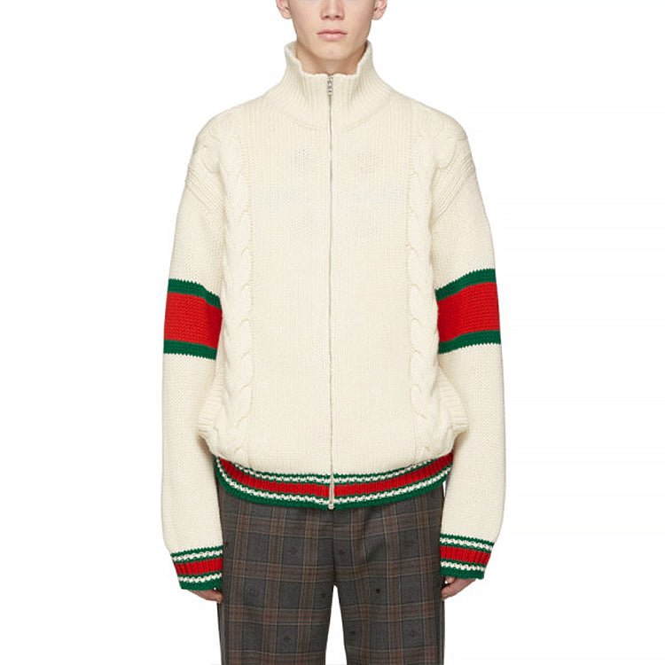 Gucci Twisted Bomber Jacket For Men Beige 599311-XKA32-9133 - Image 3