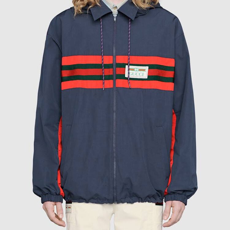 Men's Gucci Label Nylon Jacket Blue 599935-XDA2J-4206 - Image 4