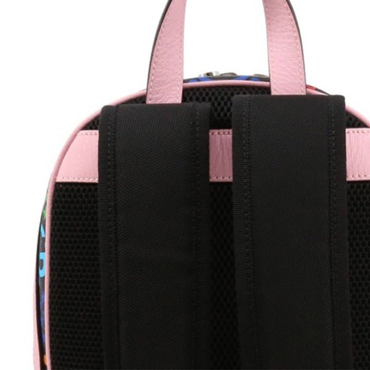 (WMNS) Gucci Psychedelic Multi-Color Logo Canvas schoolbag Backpack Pink / Multi-Color 601296-HPUEN-1191 - Image 5